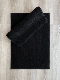 Mijölnir Kare Juego de Alfombras de Baño Jacquard Negro
